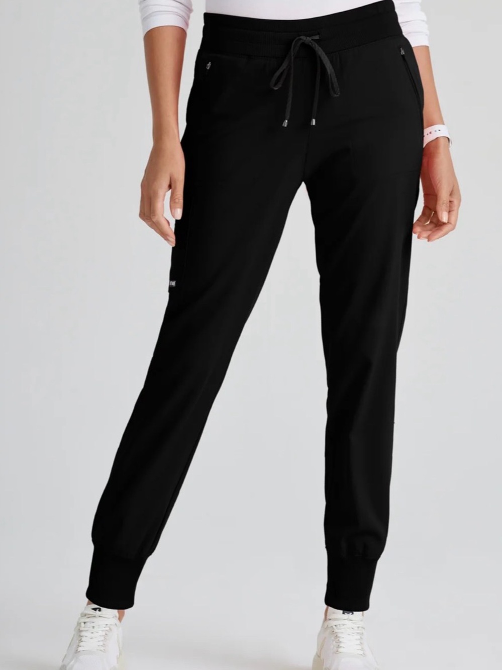 Grey's Anatomy Black Drawstring Jogger Scrub Pants